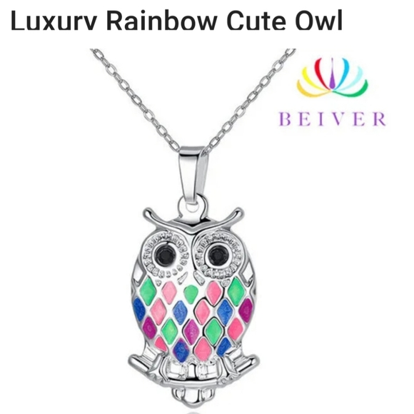 RAINBOW OWL NECKLACE - Picture 4 of 12